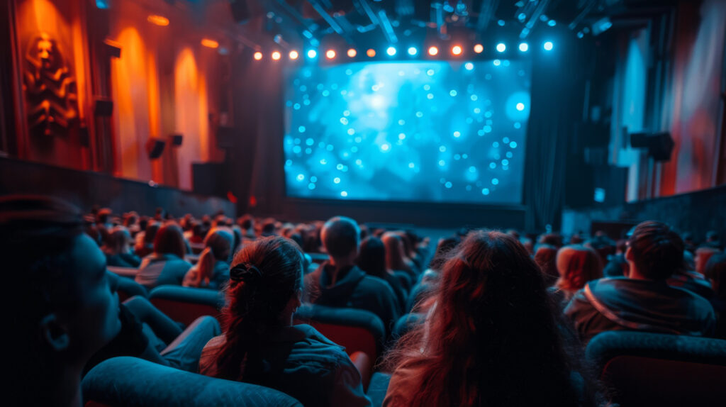 Groupe de personne regardant une performance de magie digitale